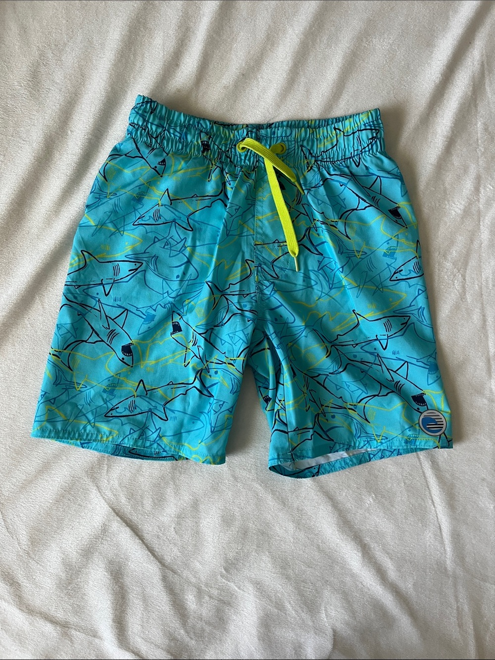 Boys' Shark-Print Swim Trunks
